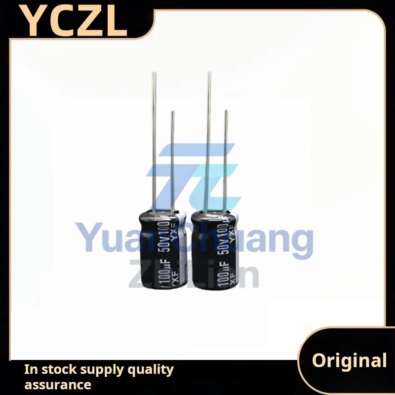 20PCS new original genuine 50v100uF imported electrolytic capacitor YXF high frequency long life 8*11.5
