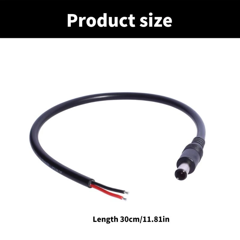 18AWG 6.5mmx4.4mm DC Jack Plug Male Power Supply Cable 10A For Laptop Notebook Adapter Replacement Repair Cord