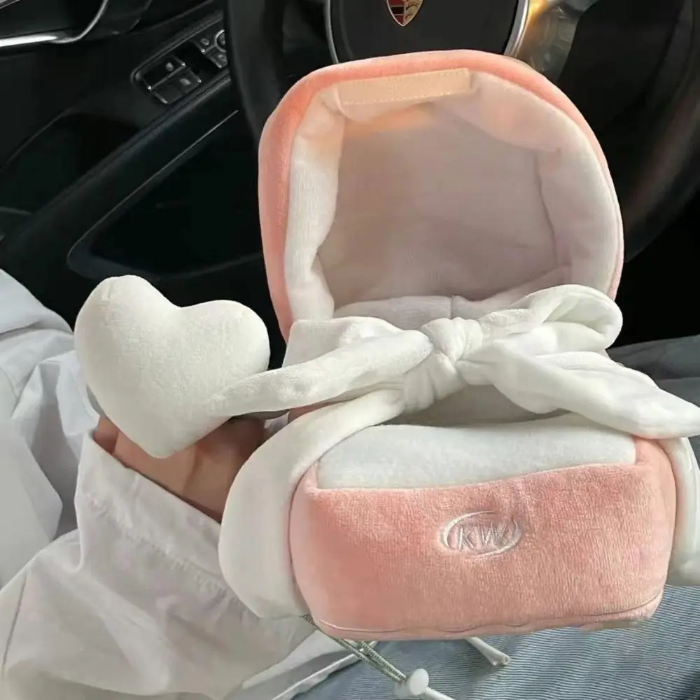 PP algodão amor coração anel caixa brinquedo de pelúcia caixa de anel de pelúcia forma de coração caso de anel brinquedo simulação forma de coração