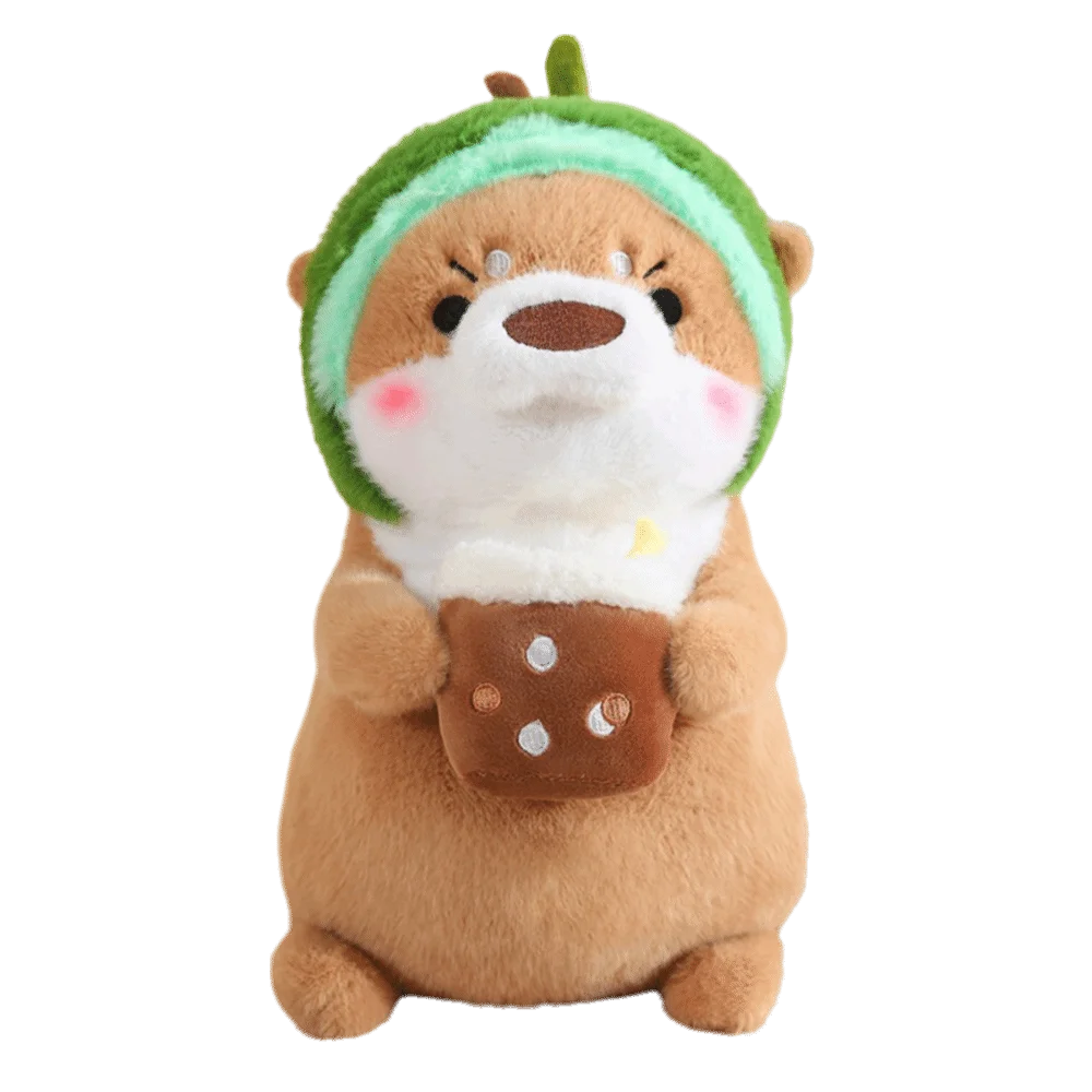 

Soft Material Otter Plush Toy Headgear design 30/40cm Fruit Otter Doll Transformable Lovely Design Cartoon Animal Toy
