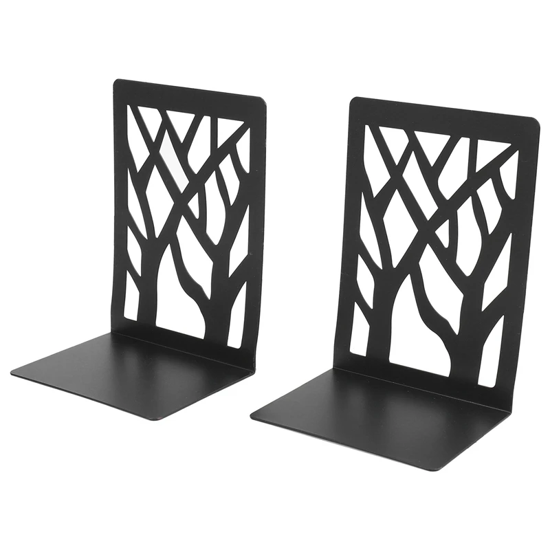 Book Ends For Heavy Books,Book Shelf Holder Home Decorative, Metal Bookends Black 1 Pair,Bookend Supports, Book Stoppers