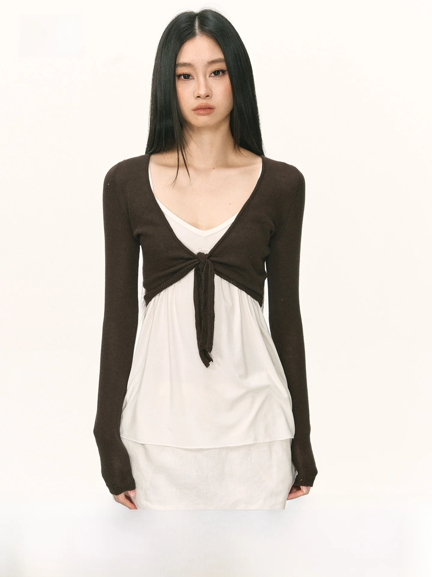 

Женский летний тонкий кардиган Anna Aneae из 100% хлопка с поясом, вязаный, приталенный, модный повседневный стиль, с длинным рукавом