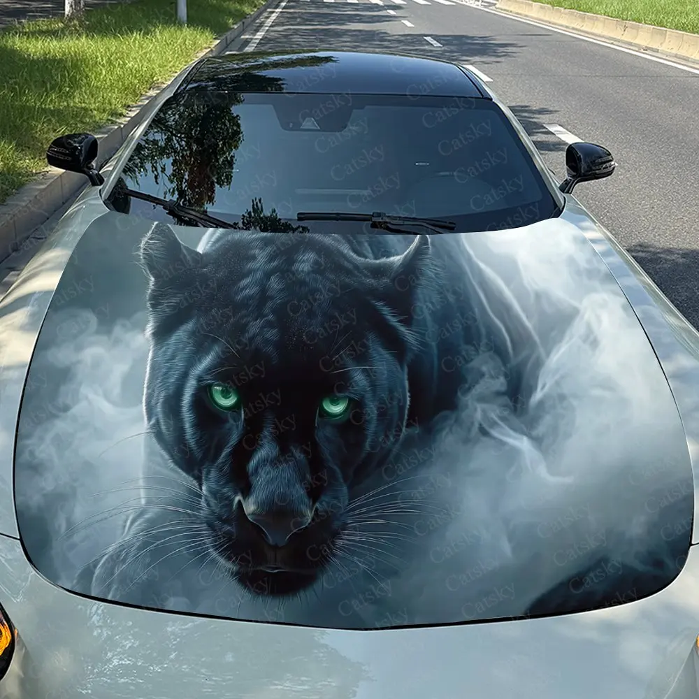 

Виниловая пленка Green Pupil Black Panther для автомобиля, водонепроницаемая наклейка на капот из ПВХ, самоклеящиеся устойчивые к царапинам наклейки