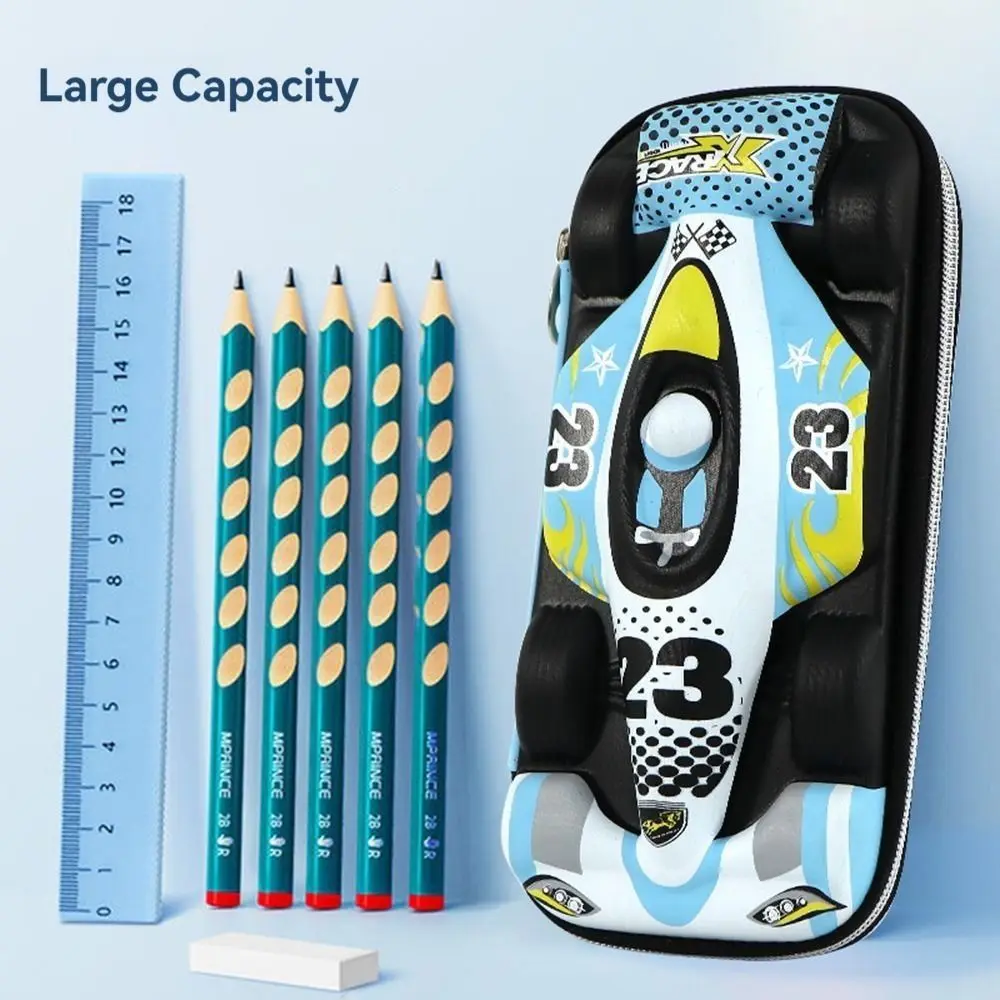 3D Stereo Racing Car Stationery Box, Pencil Case, Multi-Function Storage Organizer, Boy Gift, 3 Camadas