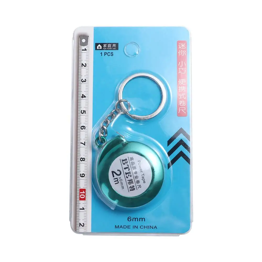 2M Roulette Retractable Ruler Mini Delicate Keychain Tape Multipurpose Keychain Steel Tape Measure Measuring Instruments