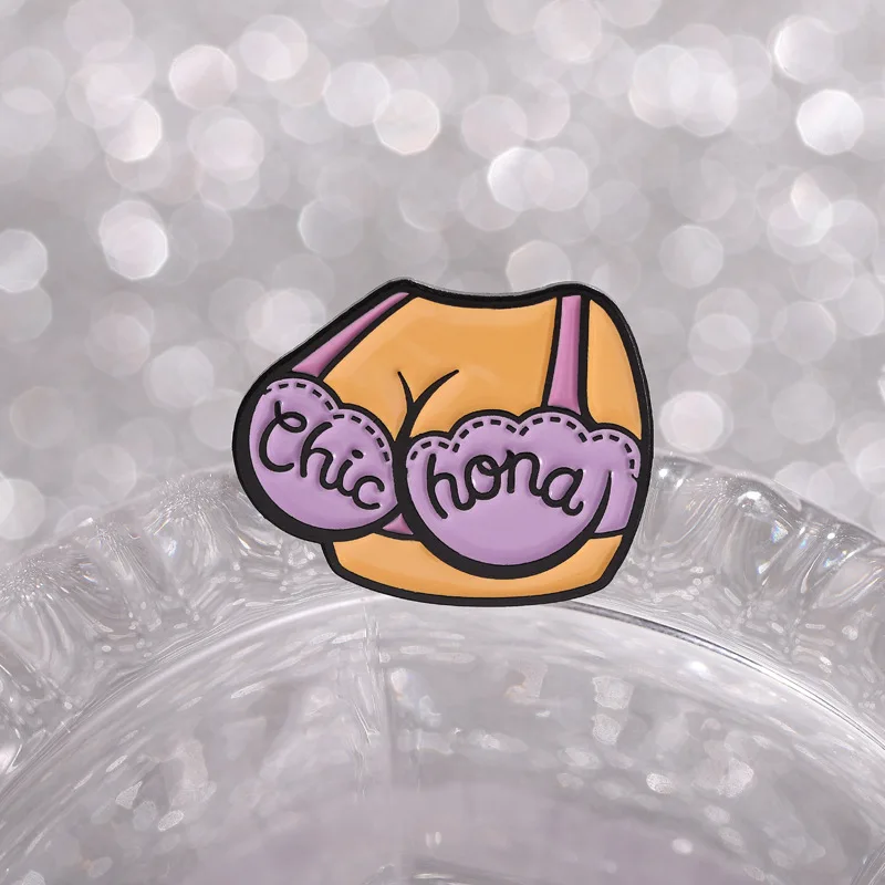 Cartoon Girly Theme Pins Brooch Cute Purple Color Bra Underwear Enamel Funny Lapel Pin Accessory Collar Bag Hat Ornament Gift