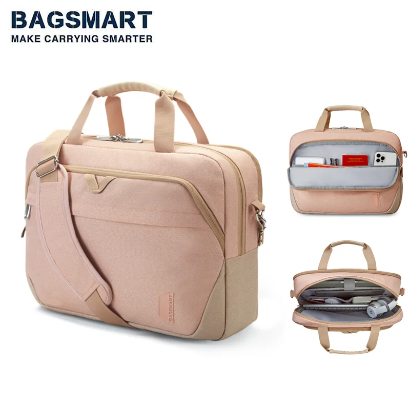 BAGSMART Laptop Bag for Women Lockable Laptop Briefcase Case 15.6 Inch Computer Bag Laptop Messenger Bag for Travel Business