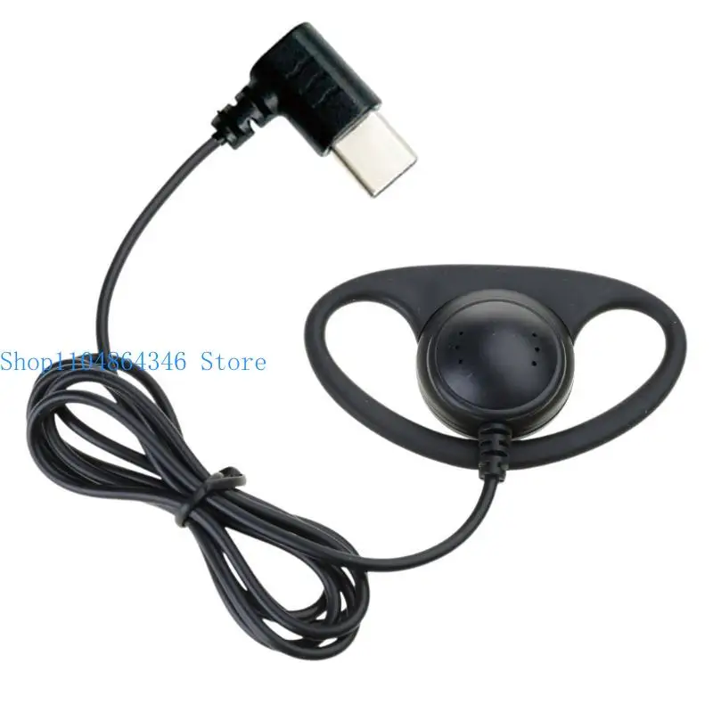 652F USB C/3.5mm Single Side Ear Hook Earphone Earbud Headsets for Mobile Phone Tablet Computer MP3 Players for Phone