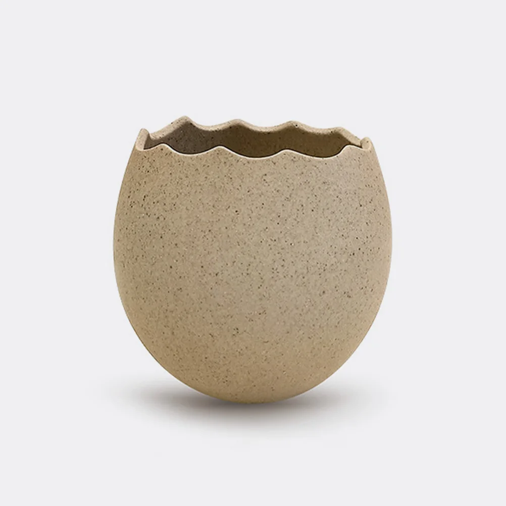 

1Set Ceramic Eggshell Planter Unique Bird Nest Design Multifunctional Vase for Desktop Home Garden Decor Flower Pot