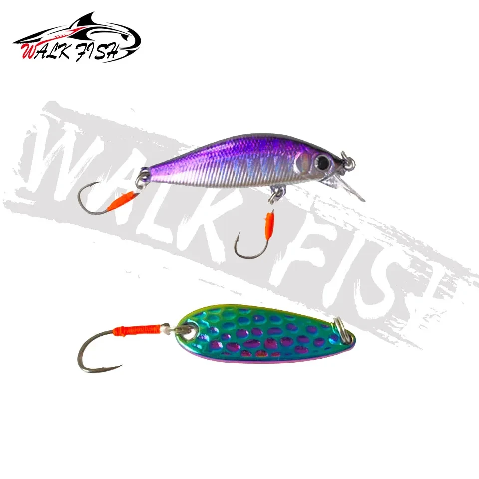 WALK FISH 10PCS Fishing Lure Hardbait Hook DIY Fishing Cast Jigs Assist Hook Barbed Single Jig Hooks Pesca High Carbon Steel