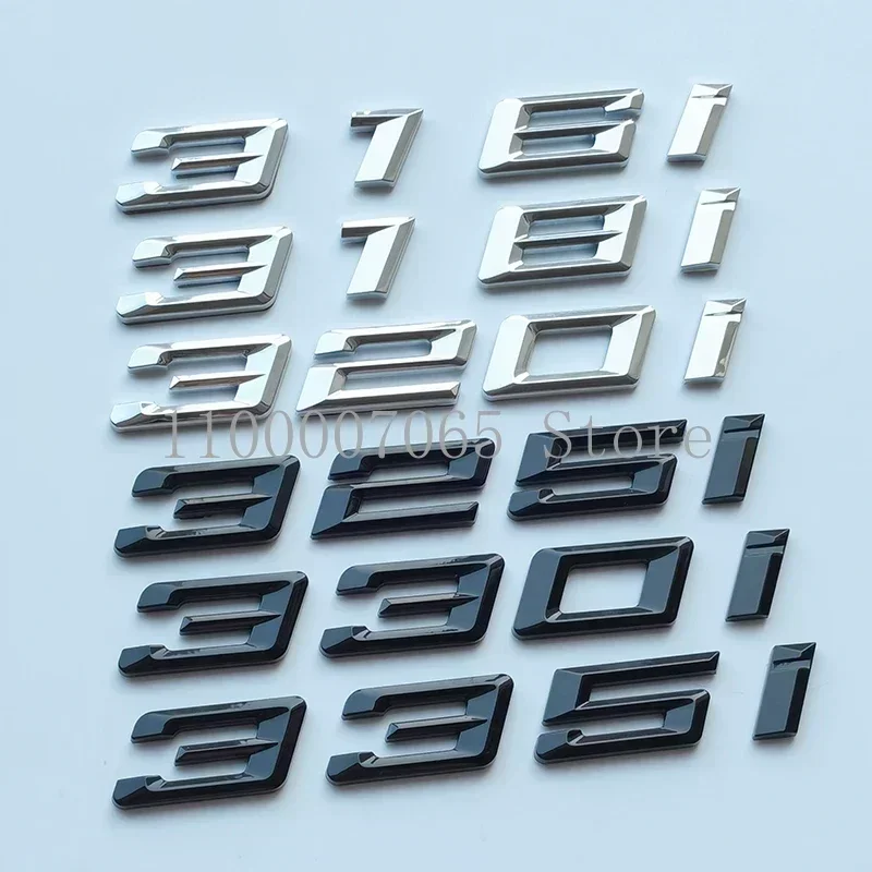 QA New Italian Font Letters 316i 318i 320i 325i 328i 330i 335i GT Top ABS Emblem for 3 Series Car Trunk Lid Nameplate Logo Stick