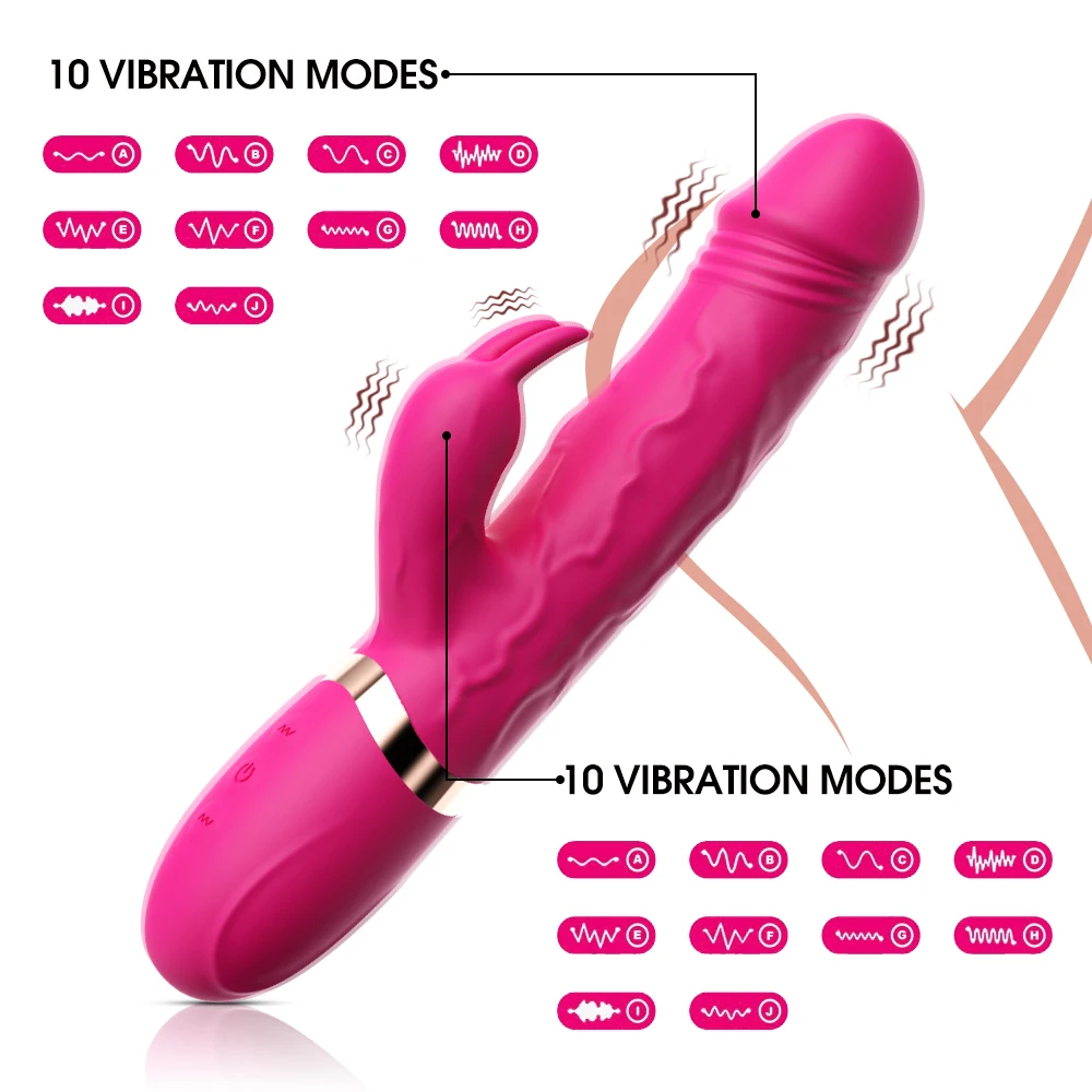 G-Spot Dildo Rabbit Vibrator 10 Speed Vibration Waterproof Vagina Clitoris Massager Sex Toys for Women