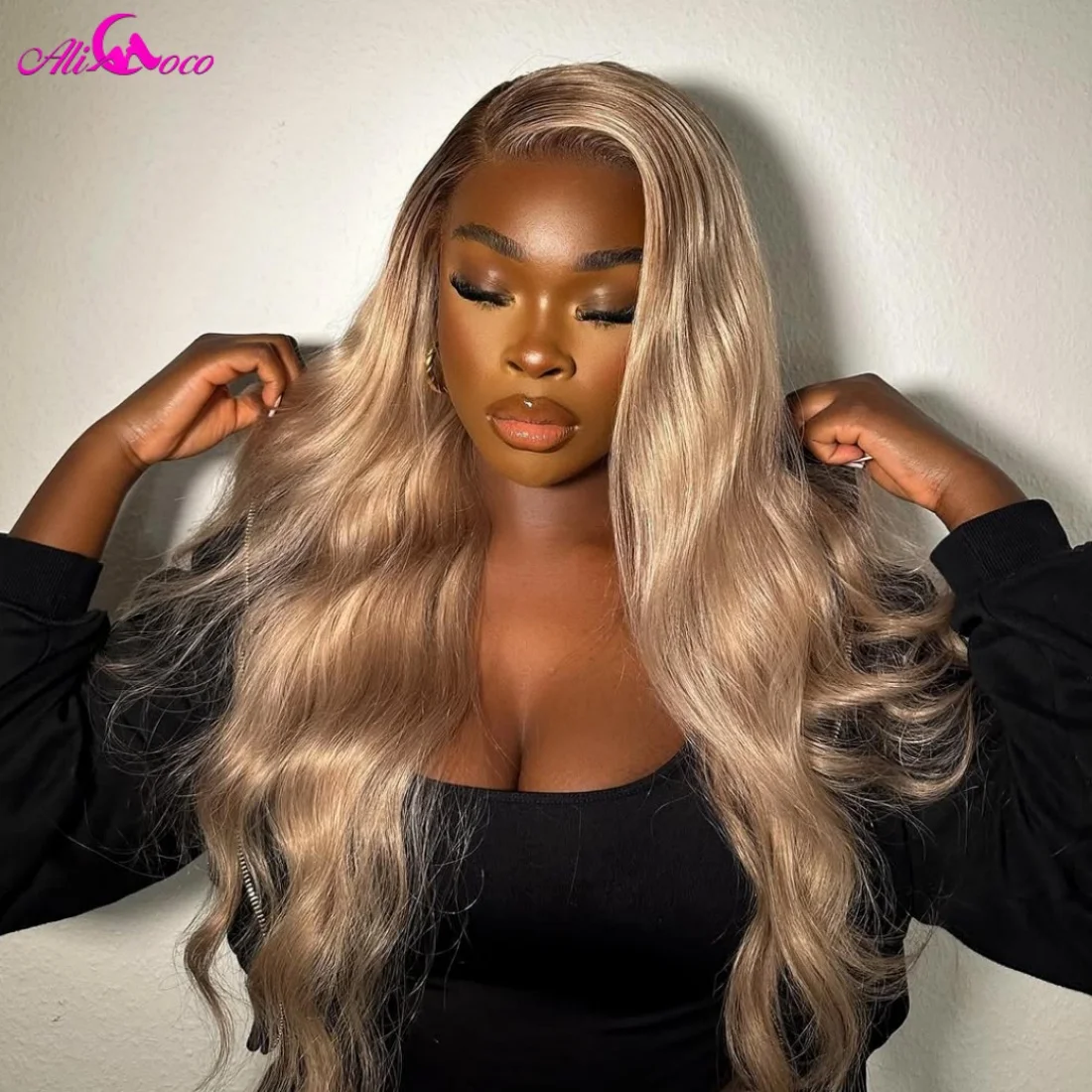 براون الجذر الرماد شعر مستعار أشقر شعر الإنسان 13x6 الدانتيل الشفاف الجبهة الباروكات شعر الإنسان 180 الكثافة قبل قطعها للنساء #1