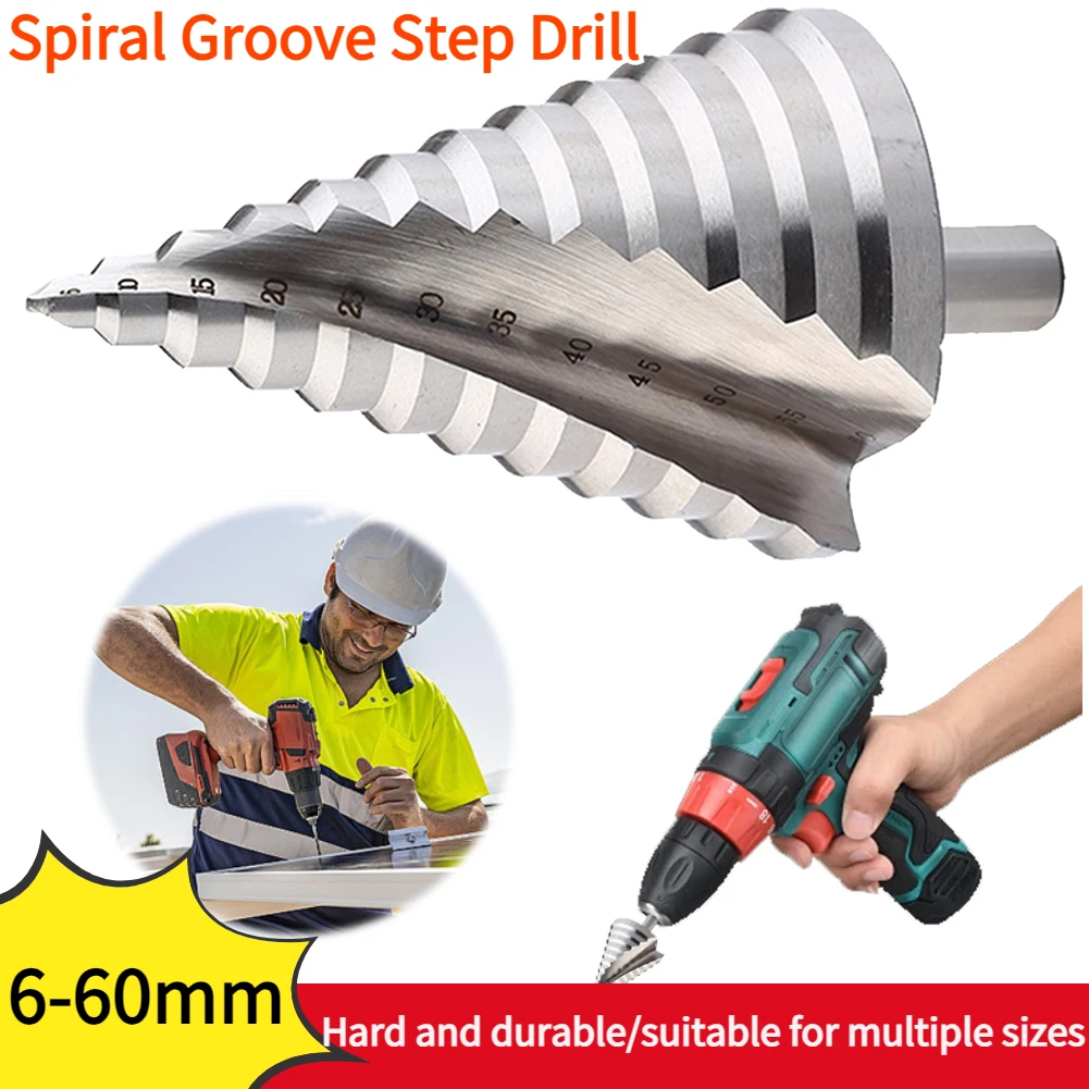 

Шестигранный хвостовик спиральный паз с титановым покрытием 6-60 мм ступенчатое сверло в стиле пагоды металлическое Коническое сверло с несколькими отверстиями