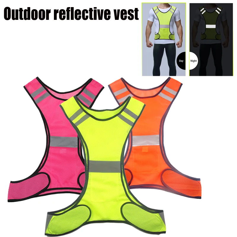 Hot Reflective Vest High Visibility Breathable Safety Vest Fluorescent Mesh Vest Suitable for Night Running Cycling Hiking Sport