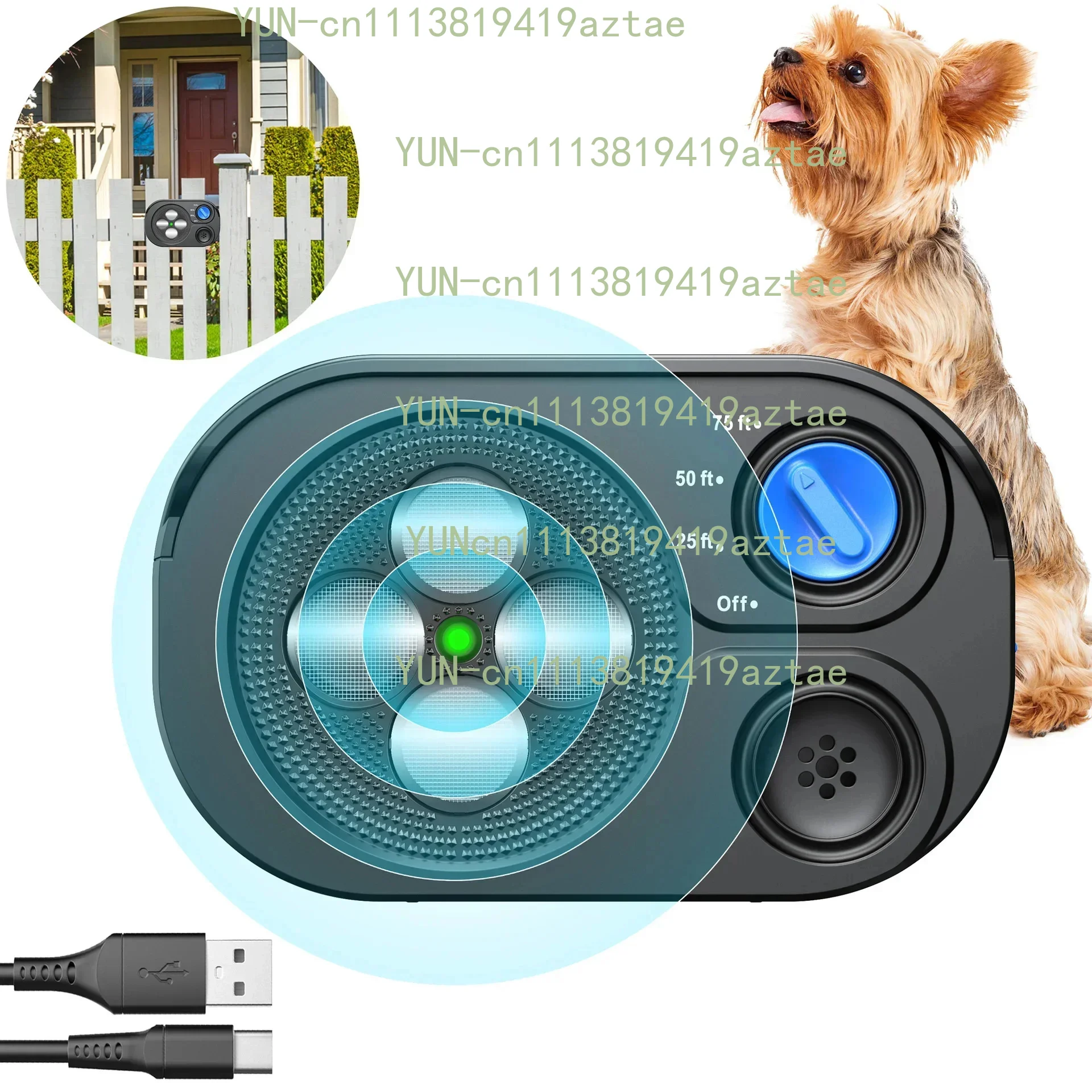 2000mAh IP65 Automatic Ultrasonic Bark Stopper Dog Training Device Anti-Barking Safe Bark Stop Training USB Fast Charging