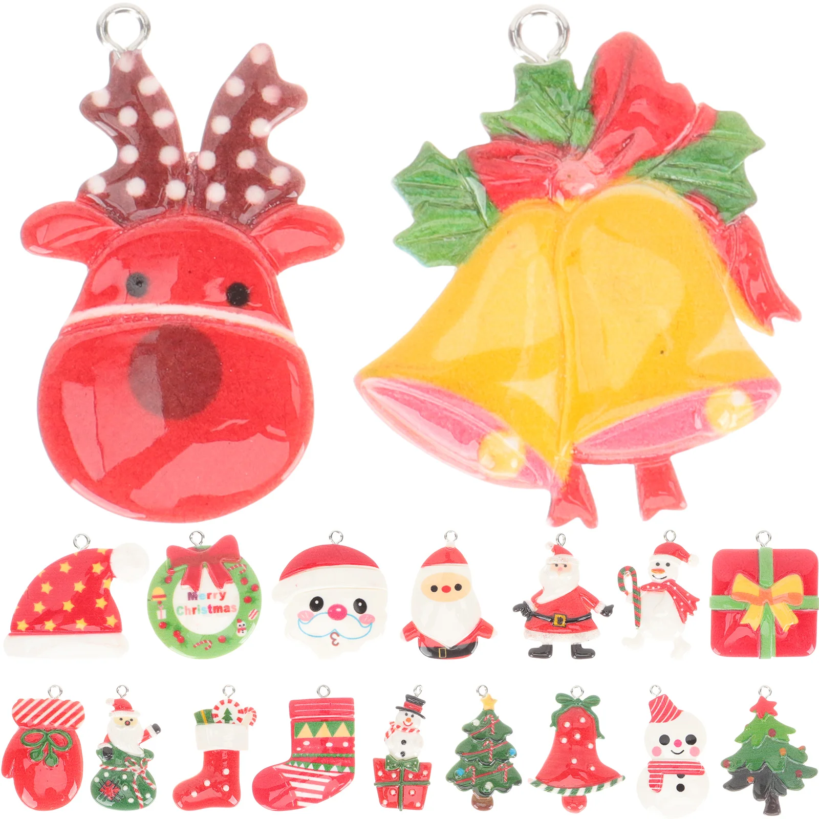 

18 Pcs Christmas Tree Decorations Resin Jewelry Charms Rotatable Crafting Accessories