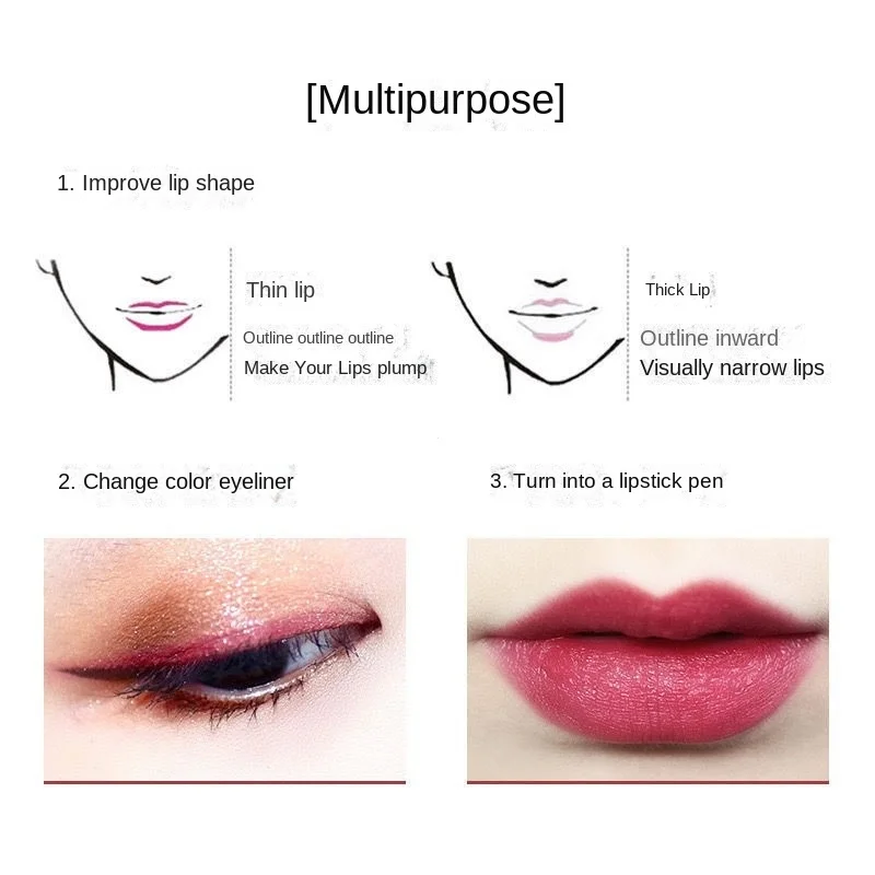 1Pc Professionele Houten Lipliner Waterdichte Dame Charmante Lipliner Zachte Potlood Make-Up Vrouwen Langdurige Cosmetische Tool