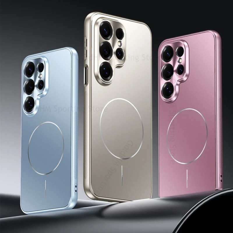 

For Samsung S26 Ultra Case Hard Matte For Magsafe Wireless Charging Protective Cover For Galaxy S25 S24 S23 Ultra S26 Plus Shell