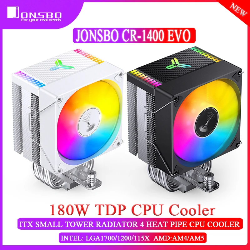 JONSBO CR-1400 EVO ARGB 4 тепловая трубка башня 5 в 3-контактный кулер ЦП ITX с воздушным охлаждением Intel LGA1700 115X 1200 AM5 охлаждающий вентилятор Радиатор