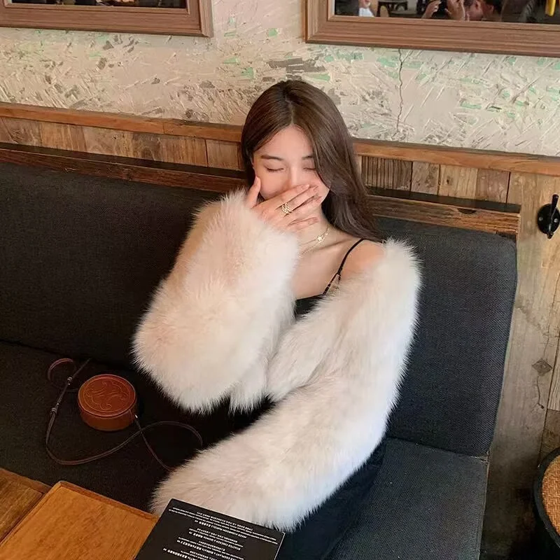 fur Coat Women Women's fur Coat Autumn and Winter new Imitation fox fur Young fur Women's Winter Joker Coat Thickened Short Coat