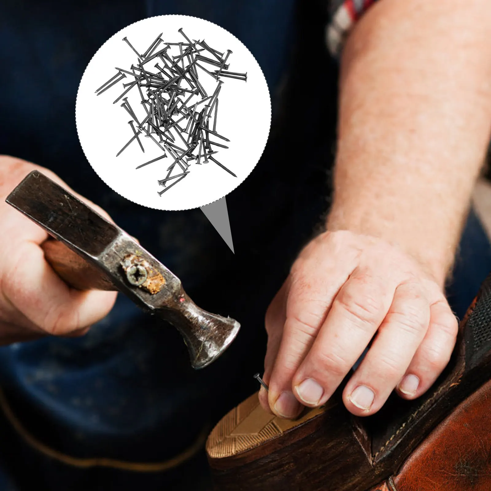 

1 Bag Shoe Nails Round Head Iron Replacement Nails for High Heeled Shoes Repair Heavy Duty Impact Resistant Fixing Hardware