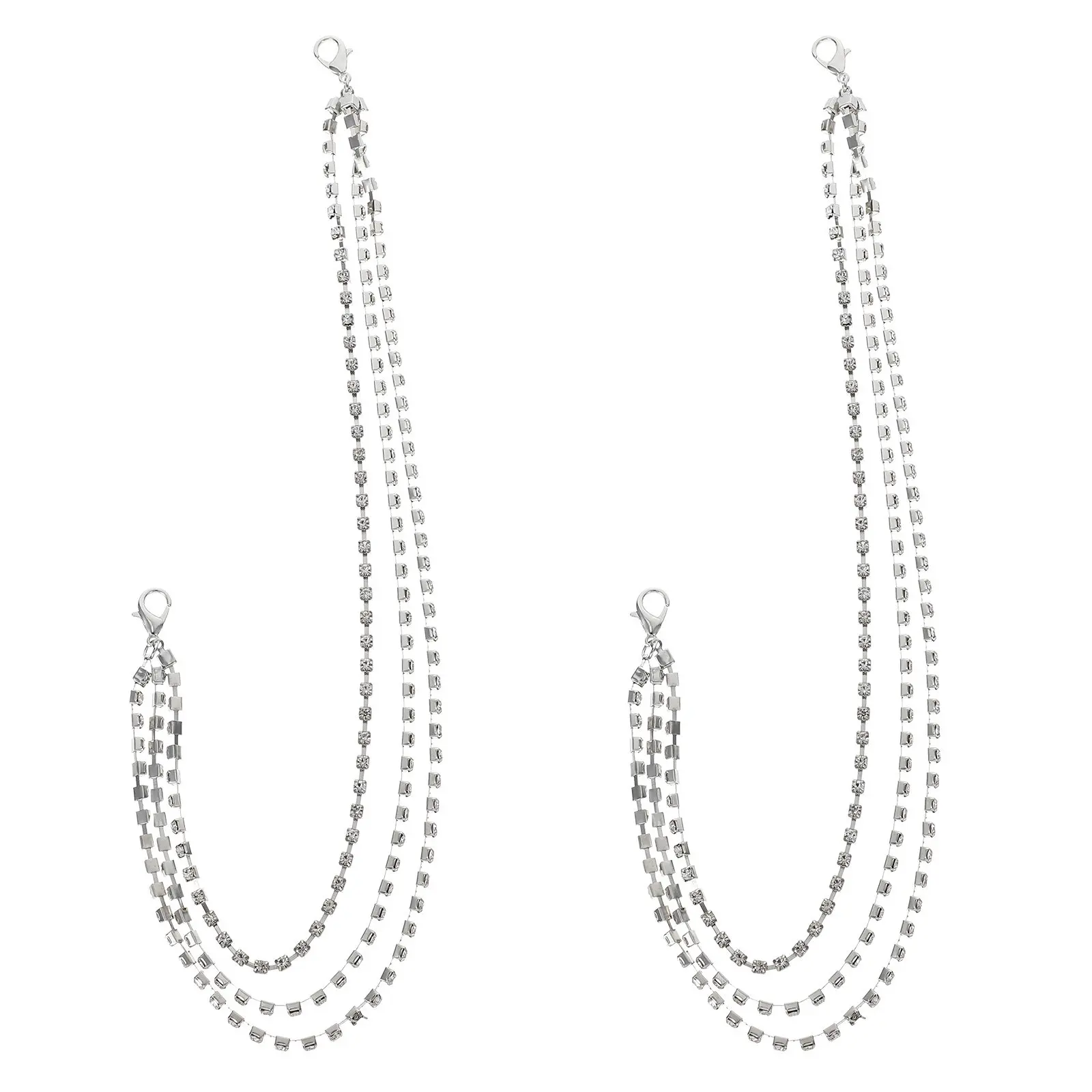 1Pair Multi Layer Shoe Chain Rhinestone Shoe Charm for Women Boot Chains Shoelace Charms Western Cowgirl Style Bling Chain