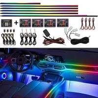 Kit de Luces Ambientales para Auto 6/10/18 en 1, 64 Colores RGB, Tira LED Acrílica Oculta con Efecto de Sinfonía Musical, Control por Aplicación
