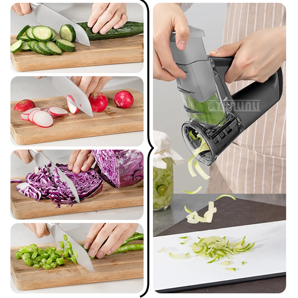 Household Roller Vegetable Slicer Multifunctional Kitchen Tool Electric Hand-held Food Processor
