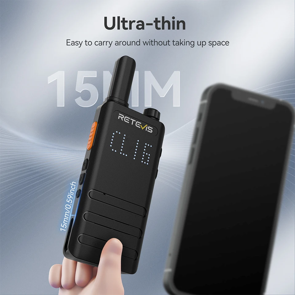 Mini Walkie Talkie With Screen Retevis B63H Walkie-talkie Portable PMR446 Profesional Two-way Radio Rechargeable