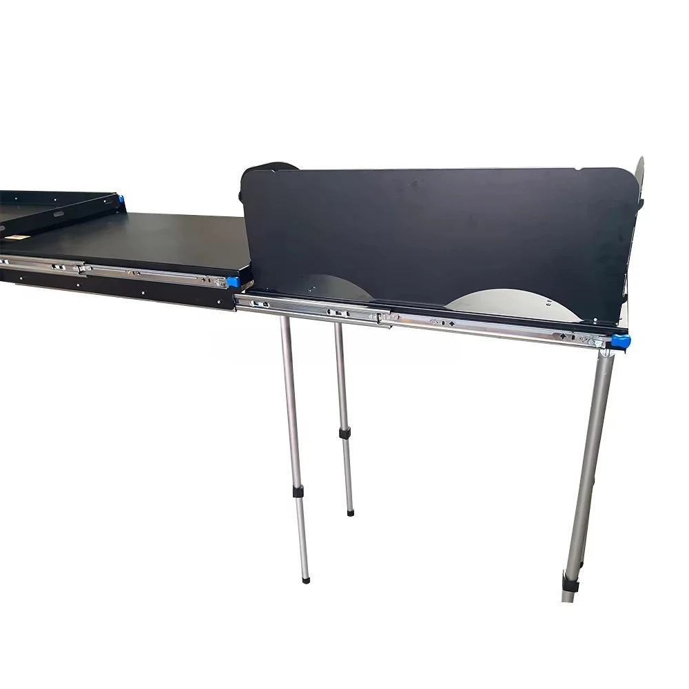 4wd Outdoor Foldable Camping Kitchen Storage Portable Kitchen Table Aluminum Slider Expandable Table for Pickup Suv Accessories