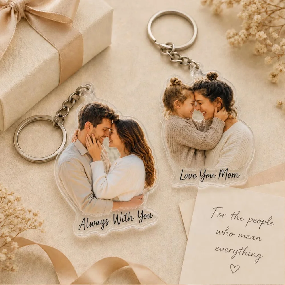 Personalized Photo Acrylic Keychain, Family Keepsake