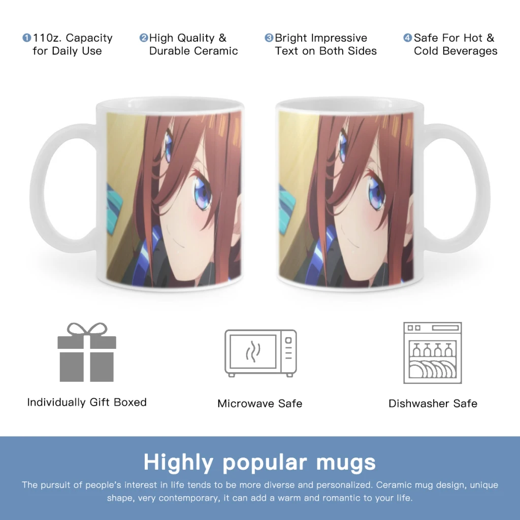 

The Quintessential Quintuplets Free shipping Coffee Milk Cup Mocha Mug Kawaii Cups Original Mugs 11oz