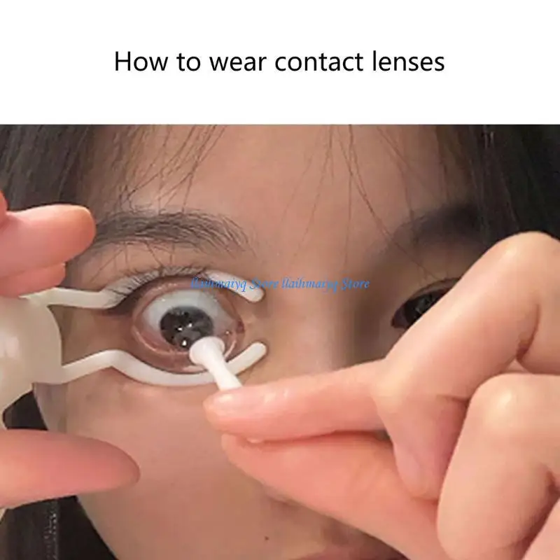 

573B 2PCS Ergonomic Women Contact Lenses Inserter Remover Tool for Contact Lens Application Removal for Daily Wear or Travel