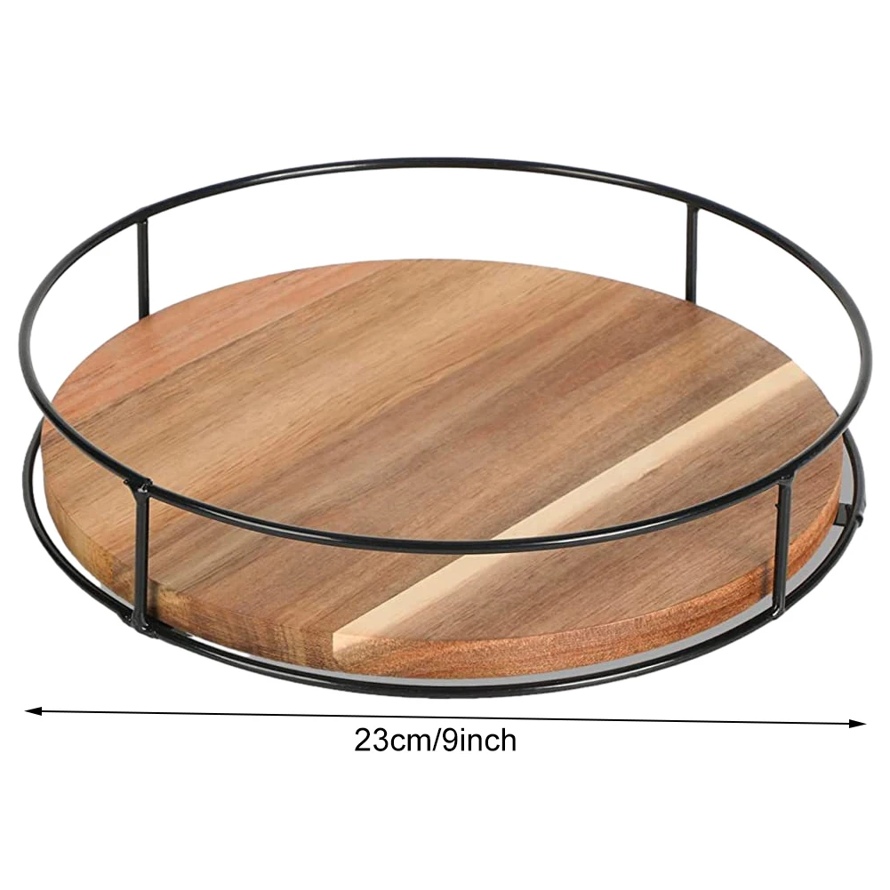 360 Degree Rotating Turntable Organizer Versatile Lazy Susan Turntable Round Wooden for Cabinet Dining Table