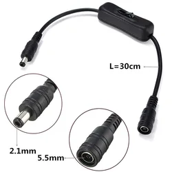 1pcs Push Button Switch DC Female Male Connector for 3528 5050 2835 5630 Single Color RGB LED Strip Light Tape DC 5V 12V 24V