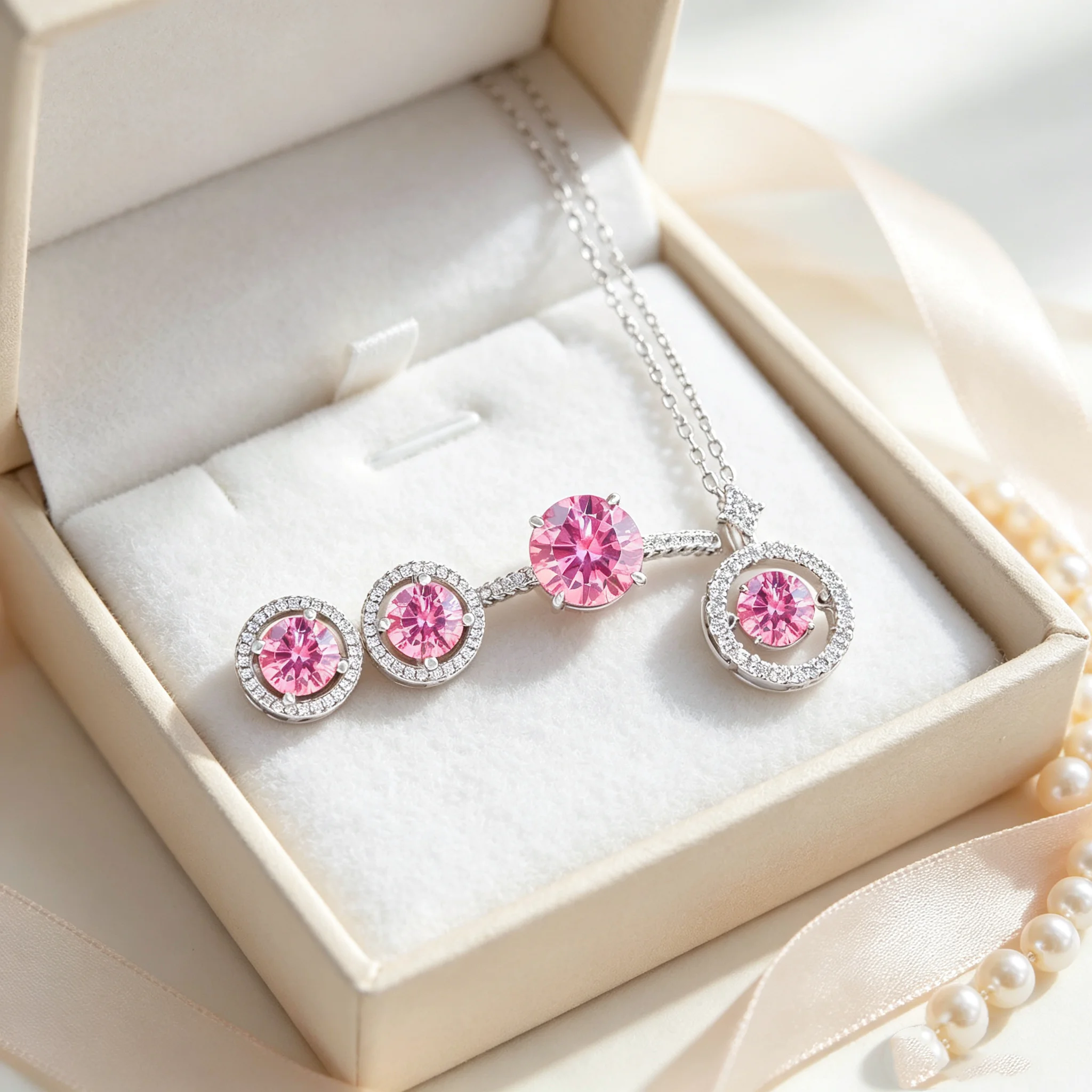 Total 6ct moissnaite Jewelry Set  D Color Moissanite for Women Men Real 925 Silver Stud Earrings Pendant Necklace Free Shipping