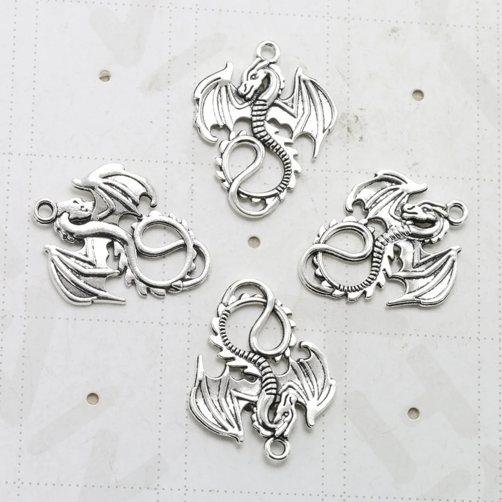

20Pcs Flying Dragon Pendants Charms Silver Alloy DIY Necklace Bracelet Jewelry Making Alloy Pendant Charm