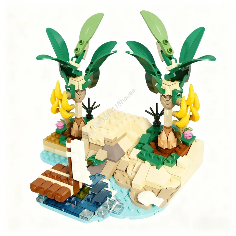 185 elementów MOC Wyprawiona na opuszczone wyspy zabawka konstrukcyjna, edukacyjna, modułowa, do składania, prezent na Boże Narodzenie dla dzieci