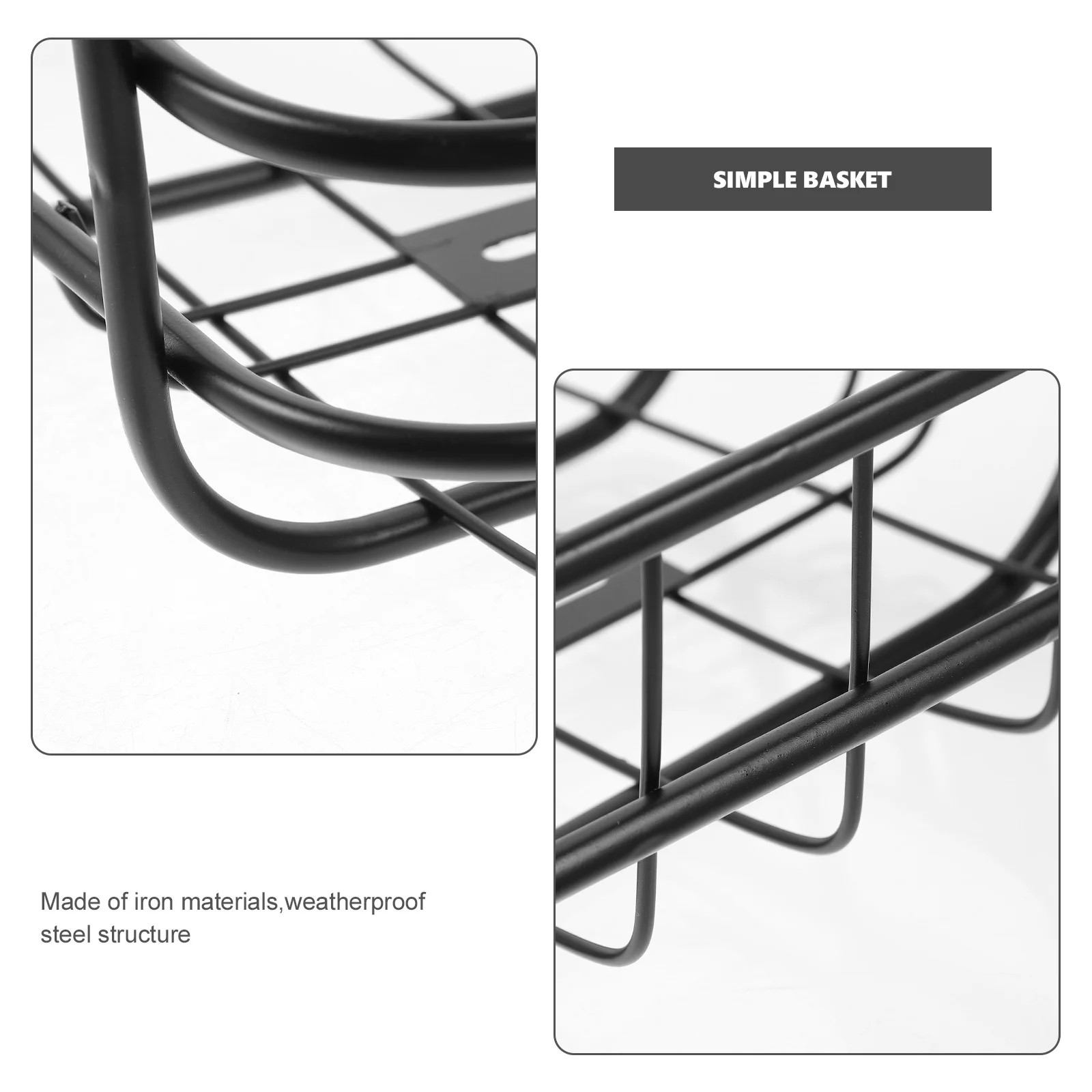 

Black Iron Basket Bike Accessory Simple Stylish Storage Gadget Holder Durable Long-Lasting 1Pcs Basket Bike Accessory