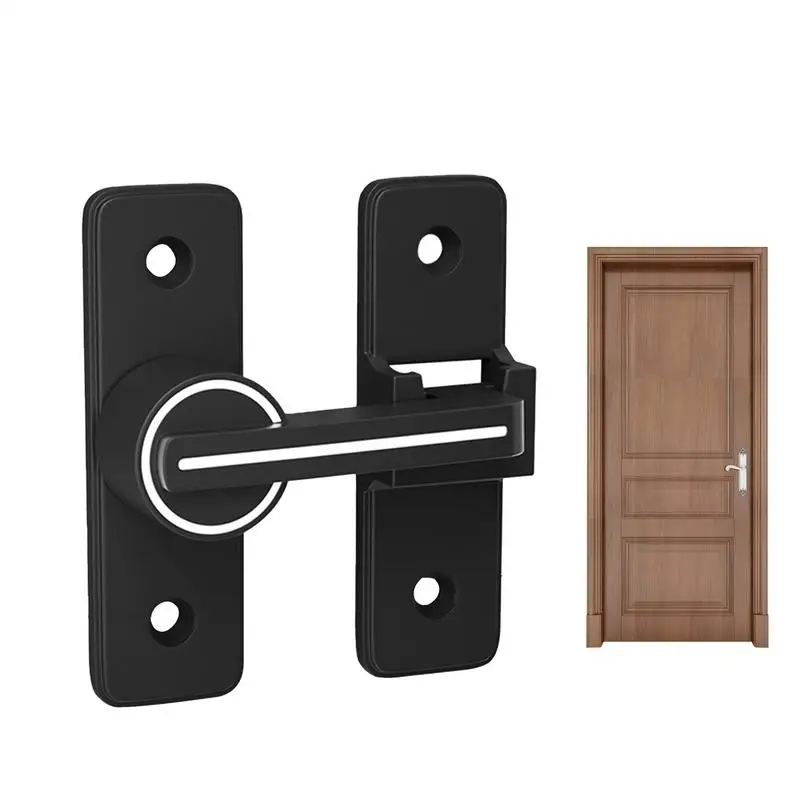 Door Lock Latch 90/180 Degree Night Heavy-Duty Security Latch Anti-Burglary Reinforcement Lock Sliding Wear-Resistant Home