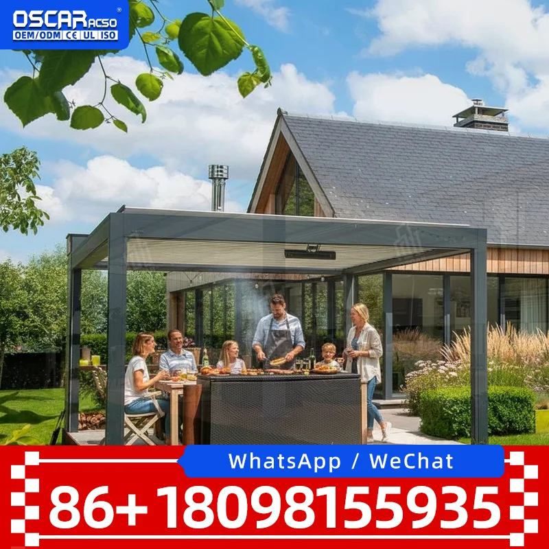 China Motorized Garden Louvre Aluminum Pergola Advanced Outdoor Structure pergola