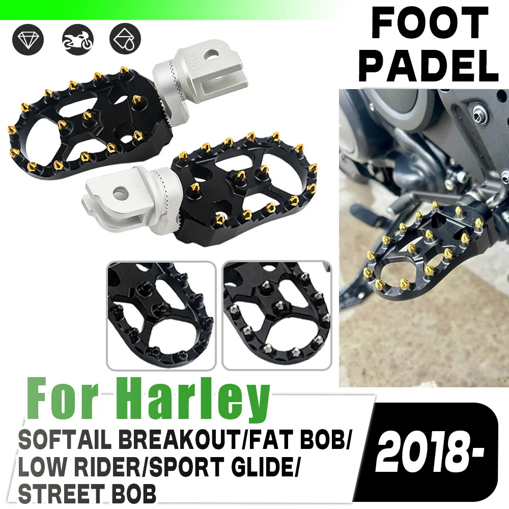 

Adjustable Driver Foot Pegs Motorcycle Anti-Slip Footrests For Harley Davidson Softail Breakout Street Bob 114 FXBBS Low Rider