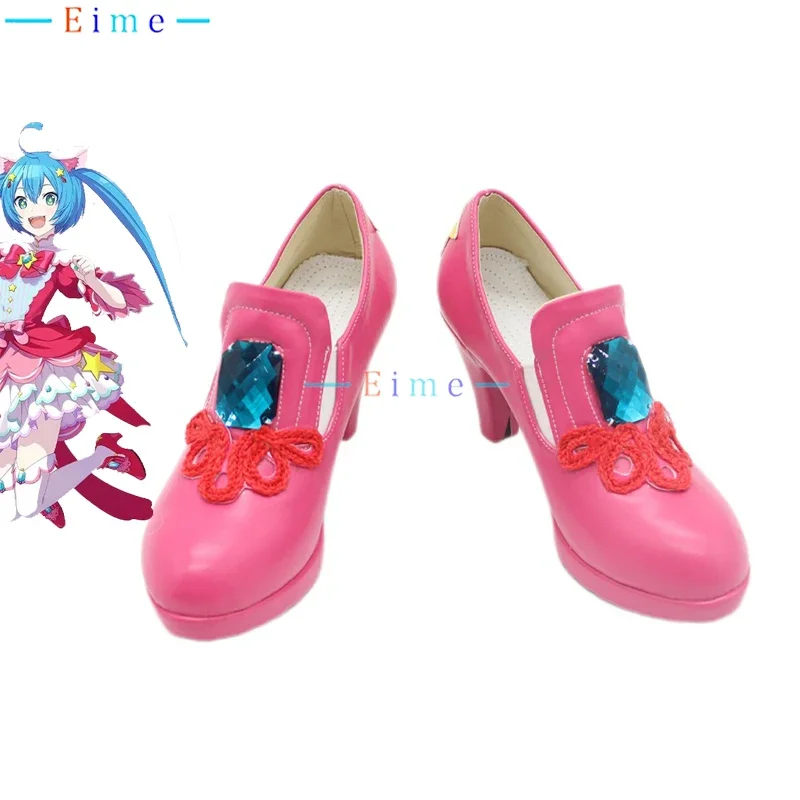 

PJSK Mikuu Cosplay Shoes PU Leather Shoes Halloween Carnival Boots Anime Accessories Cosplay Prop Custom Made