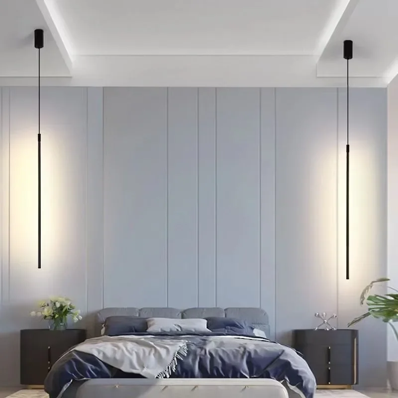 

Modern Minimalist LED Pendant Light Chandelier for Bedroom Bedside Living Room Long Line Light Suspensions Luminaire Home Decor