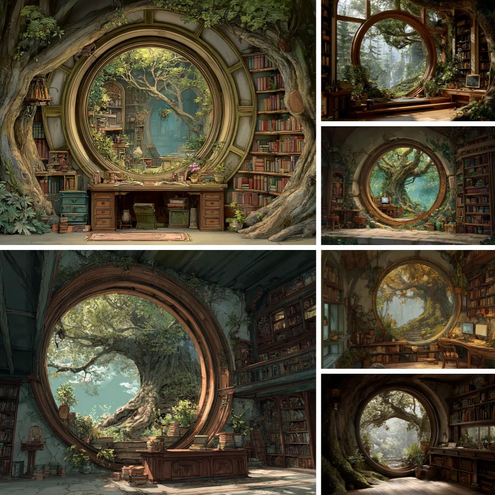 

Middle Ages Autumn Library Sunlit Trees Tree Hollow Backdrop Kids Photozone Photography Accessories Portrait Photobooth