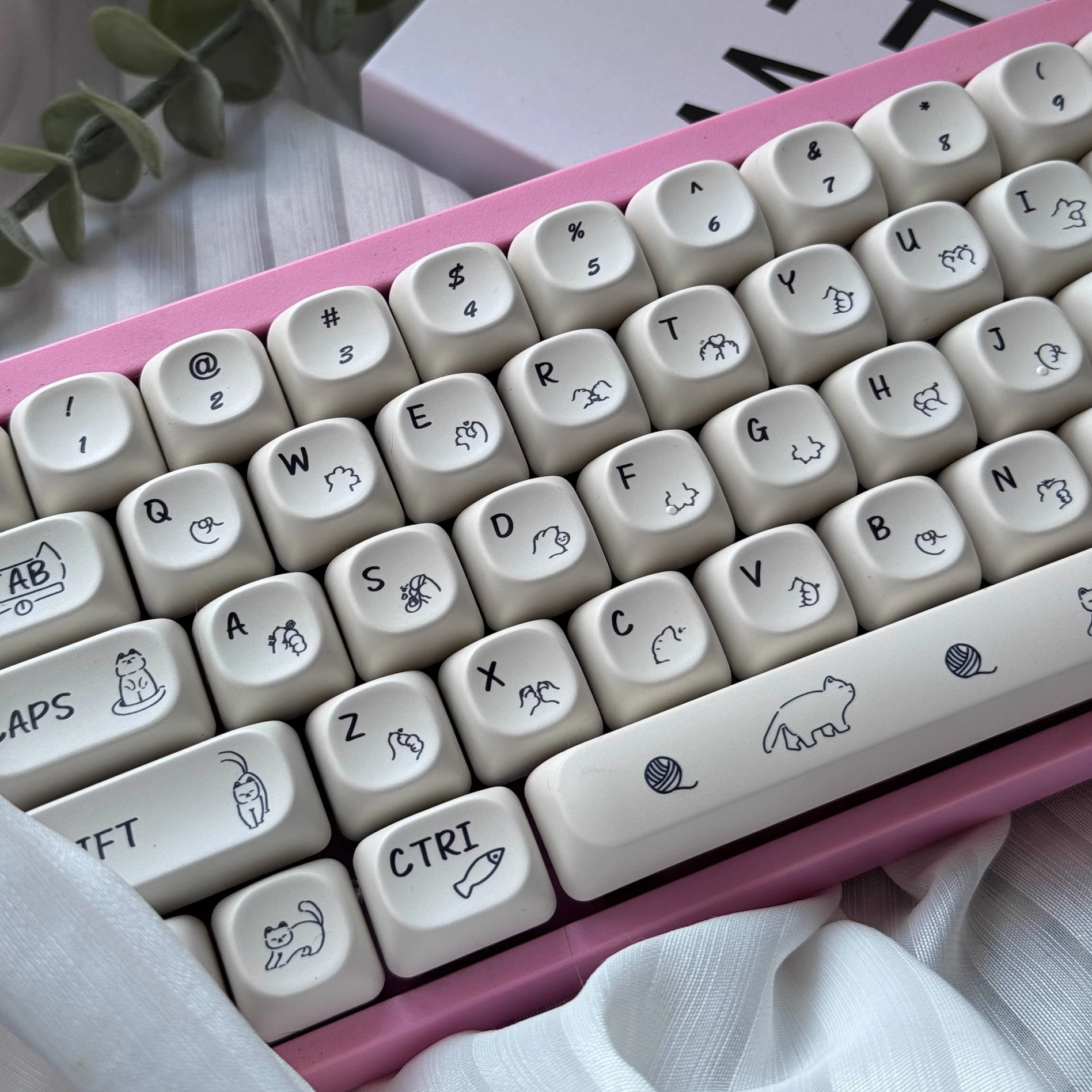 

Оригинальный колпачок для ключей Milk Ball MOA, колпачок для ключей PBT, сублимация 61/64/68/84/87/98/100/104