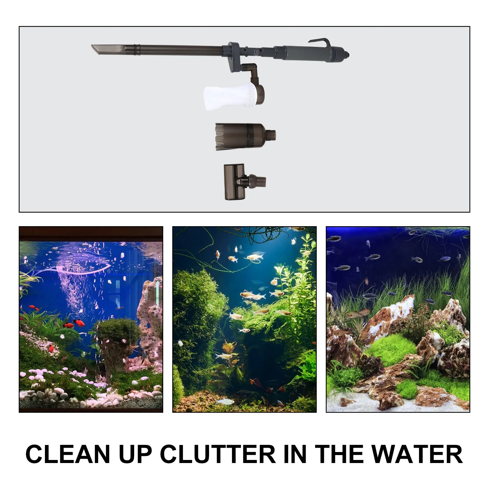 

1 Set Electric Aquarium Water Changer Siphon Cleaner Adjustable Length Fish Tank Sand Washing Tool No Included Pond