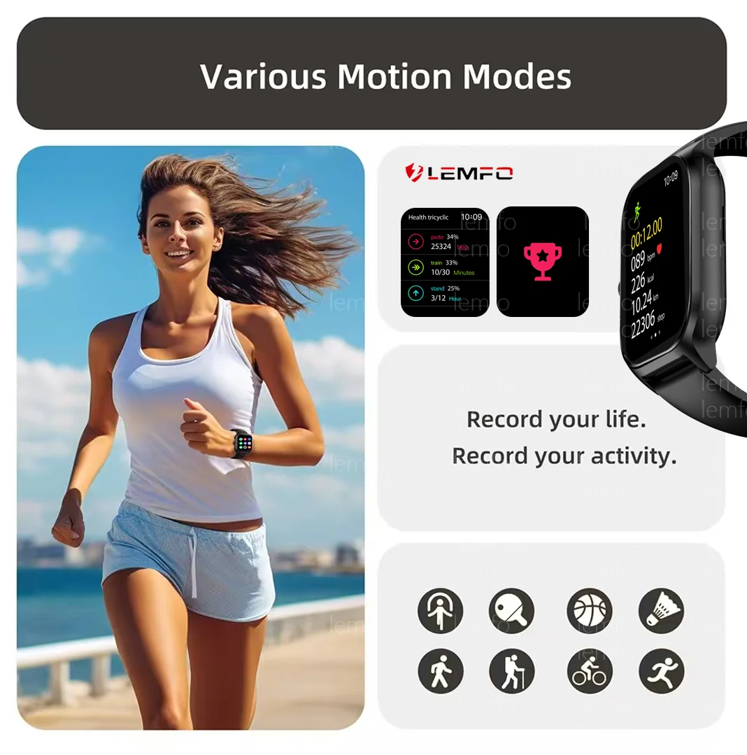 LEMFO Smart Watch Men Real Stepcount Activity Tracker Sleep Monitor Bluetooth Call Sports Watches smartwatch