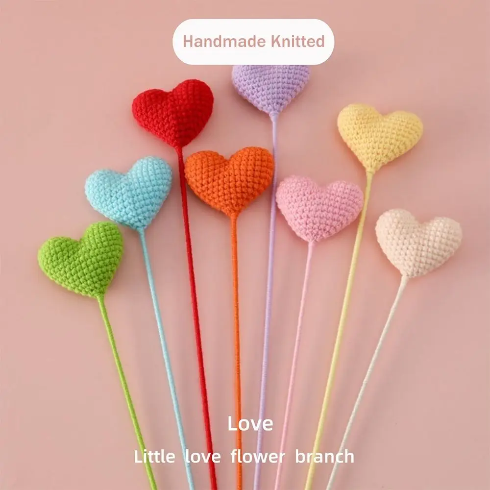 3D Heart Bookmark Knitted Heart Bookmarks Flower Pagination Mark Flower Book Clip Home Room Decors Personalized Gifts